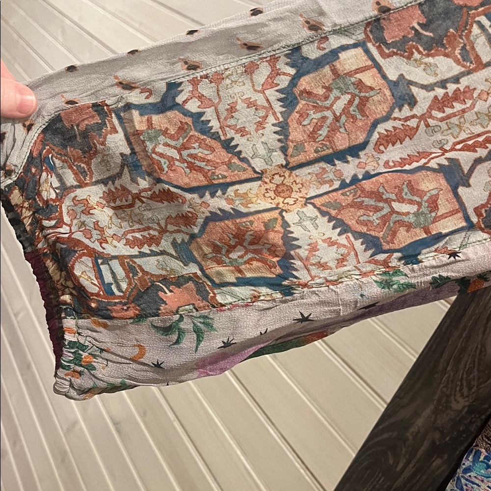 Young Threads Multicolor Patchwork Sheer Open-Fro… - image 5